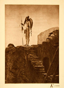 1909 Rotogravure Flute Gods Ka-Yemo Warrior American Indian Portrait FOG1