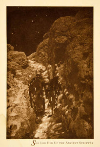 1909 Rotogravure Flute Gods Native American Indian Stairway Desert Lovers FOG1