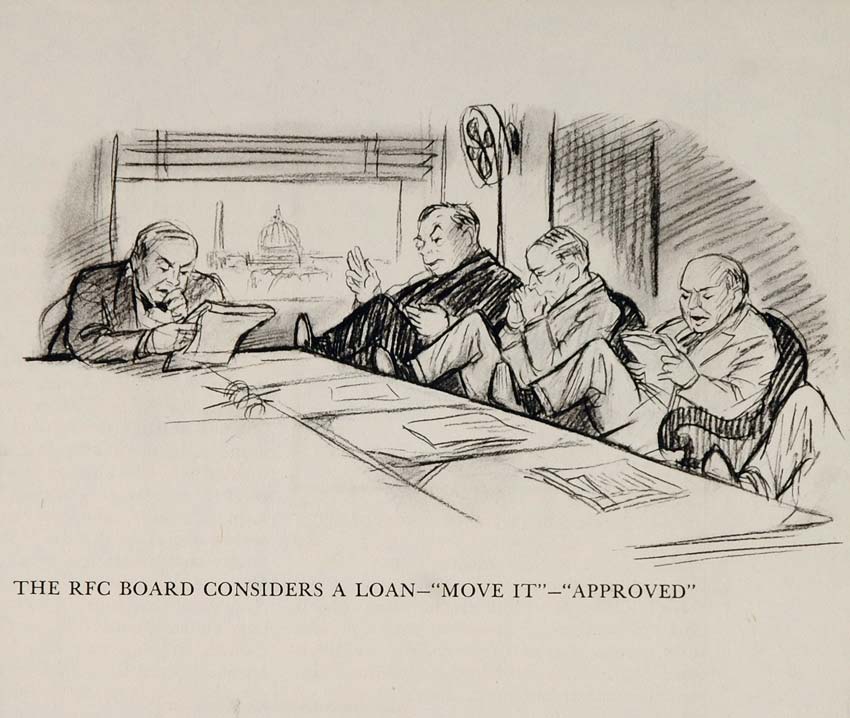 1940 Reconstruction Finance Corporation RFC Cartoon SET - ORIGINAL