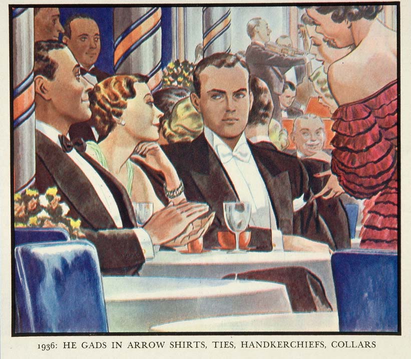 1937 ORIG. Color Print Arrow Shirt Man James Williamson - ORIGINAL