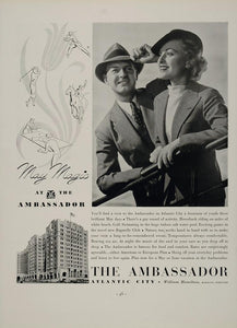 1936 Ad Ambassador Hotel Atlantic City William Hamilton Jersey Sports Tourists