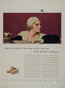 1932 Ad Buick Eight Car Wizard Control Woman Driver - ORIGINAL ADVERTISING