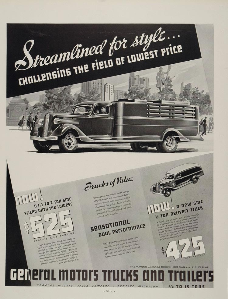 1936 ORIGINAL Ad GM General Motors 1 1/2  2 Ton Truck - ORIGINAL ADVERTISING