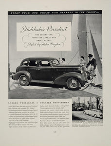 1936 Ad Studebaker President Vintage Auto Car Sailboat - ORIGINAL ADVERTISING