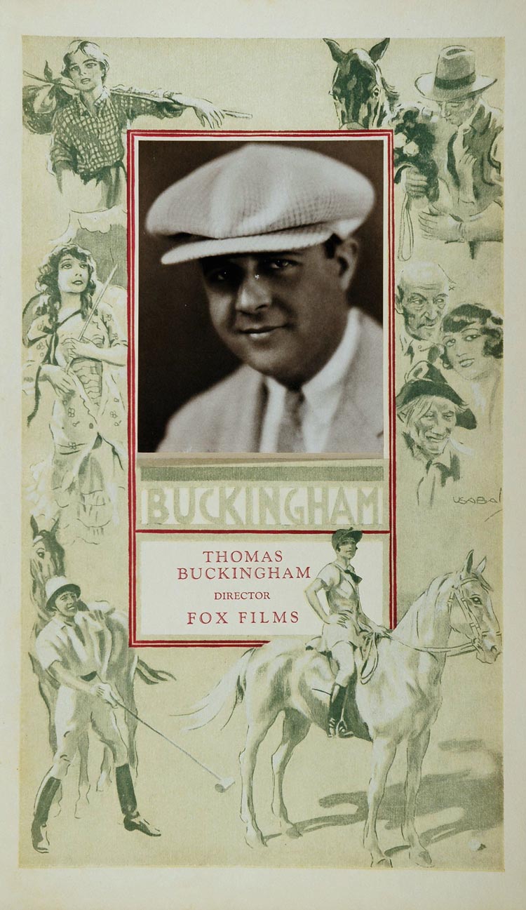 1926 Fox Thomas Buckingham Silent Film Director Usabal - ORIGINAL FOX