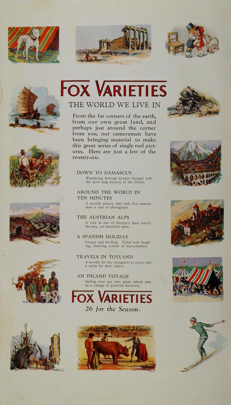 1926 Fox Imperial Comedies Varieties Silent Film Flyer - ORIGINAL FOX