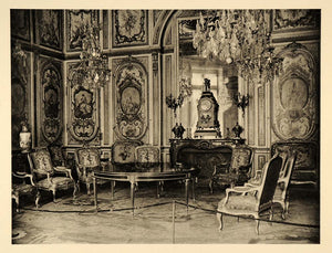 1927 Salle du Conseil Palace Fontainebleau Chateau Room - ORIGINAL FR2