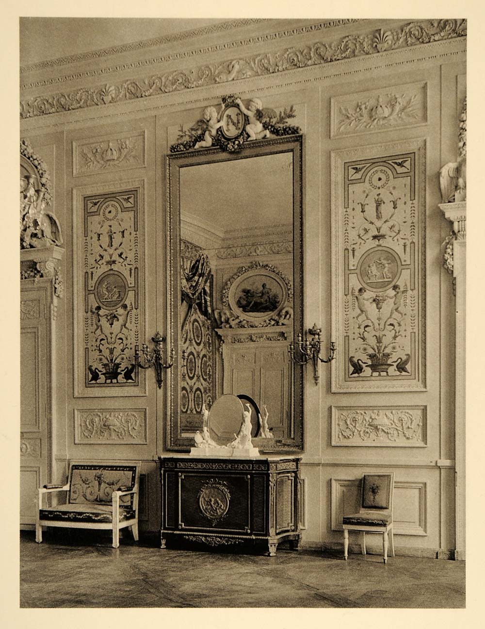 1927 Interior Louis XV Palace Compiegne Chateau France - ORIGINAL FR2