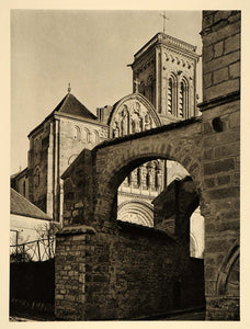 1927 Church Madeleine Vezelay France Martin Hurlimann - ORIGINAL FR2