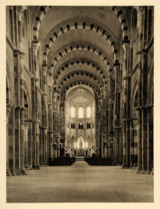 1927 Interior Church Madeleine Vezelay France Hurlimann - ORIGINAL FR2