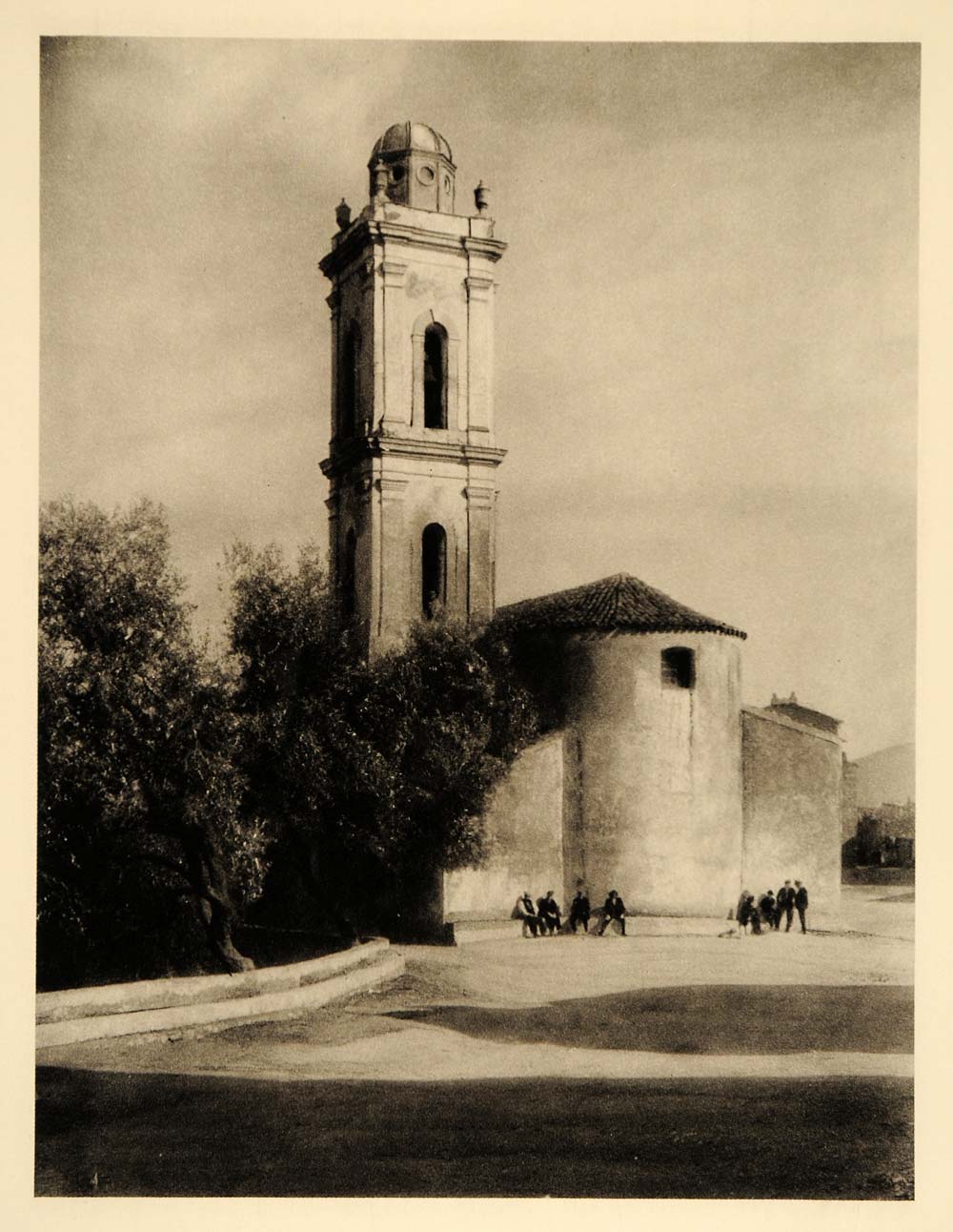 1927 Village Church Piana Corsica Martin Hurlimann - ORIGINAL PHOTOGRAVURE FR2