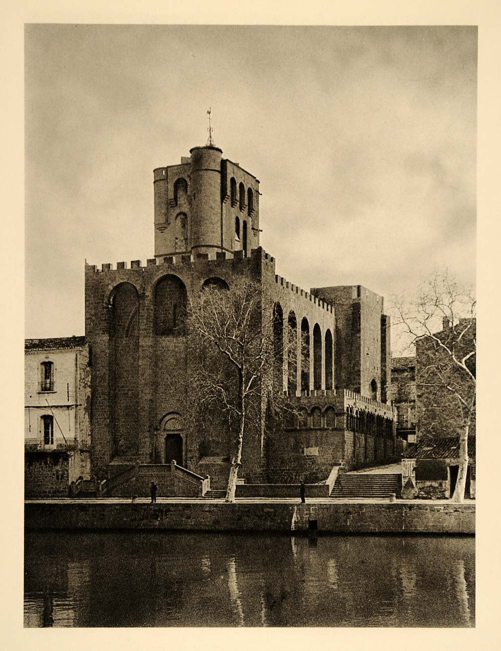 1927 Cathedral Saint Etienne Agde France Hurlimann - ORIGINAL PHOTOGRAVURE FR2