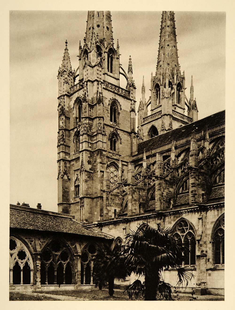 1927 Bayonne Cathedral France Gothic Martin Hurlimann - ORIGINAL FR2
