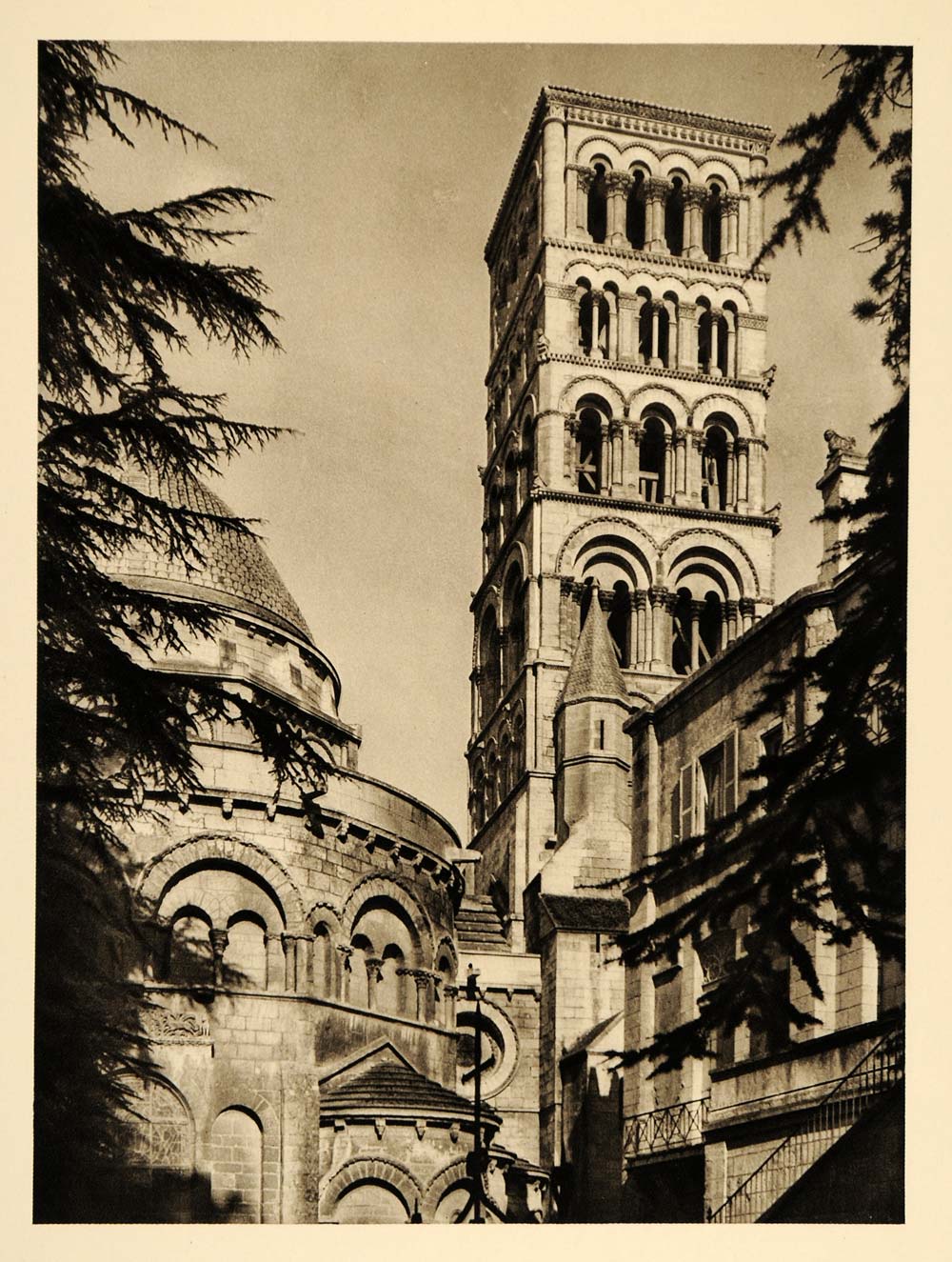 1927 Cathedral Tower Angouleme France Martin Hurlimann - ORIGINAL FR2