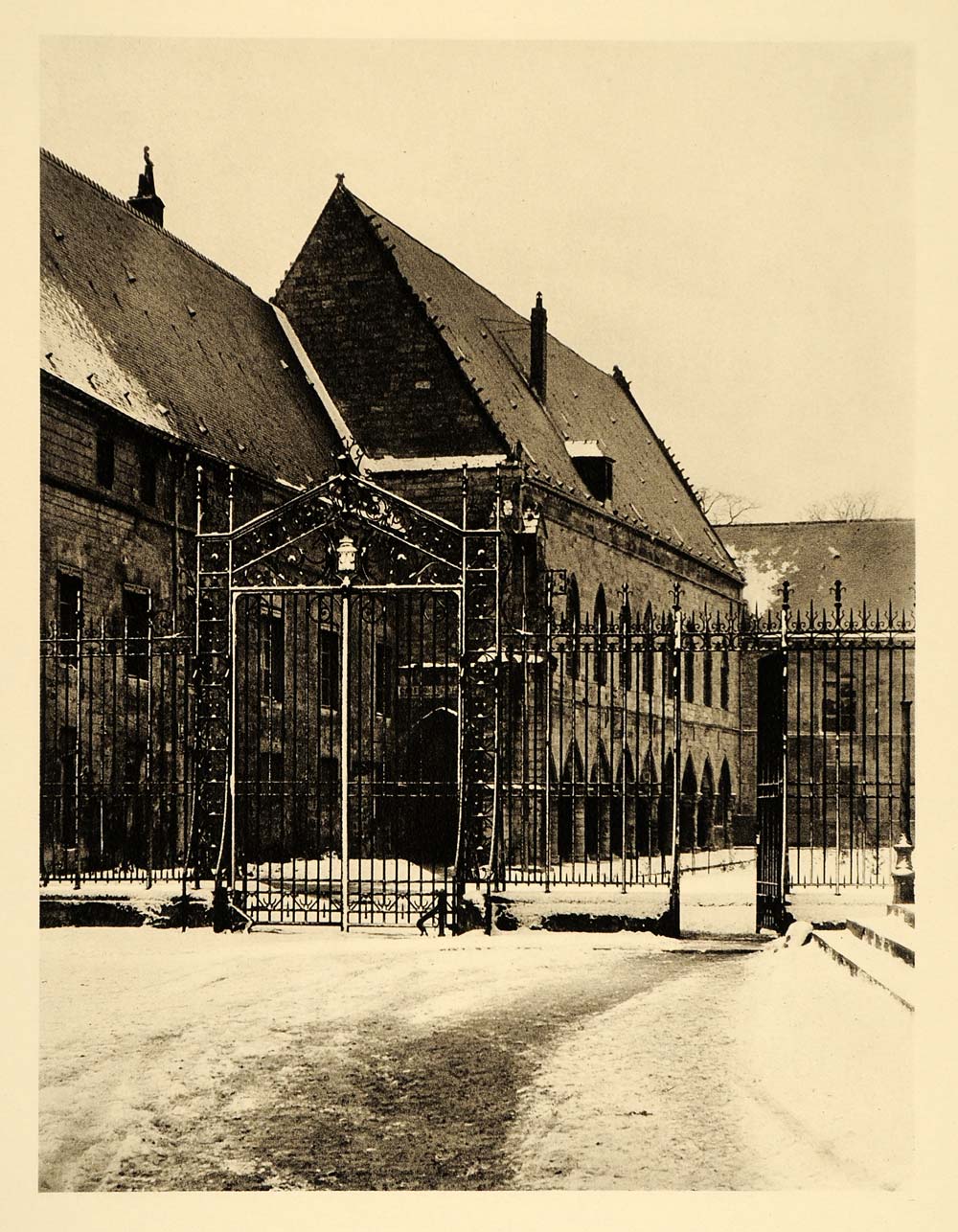 1927 Episcopal Palace Gate Laon France Martin Hurlimann - ORIGINAL FR2
