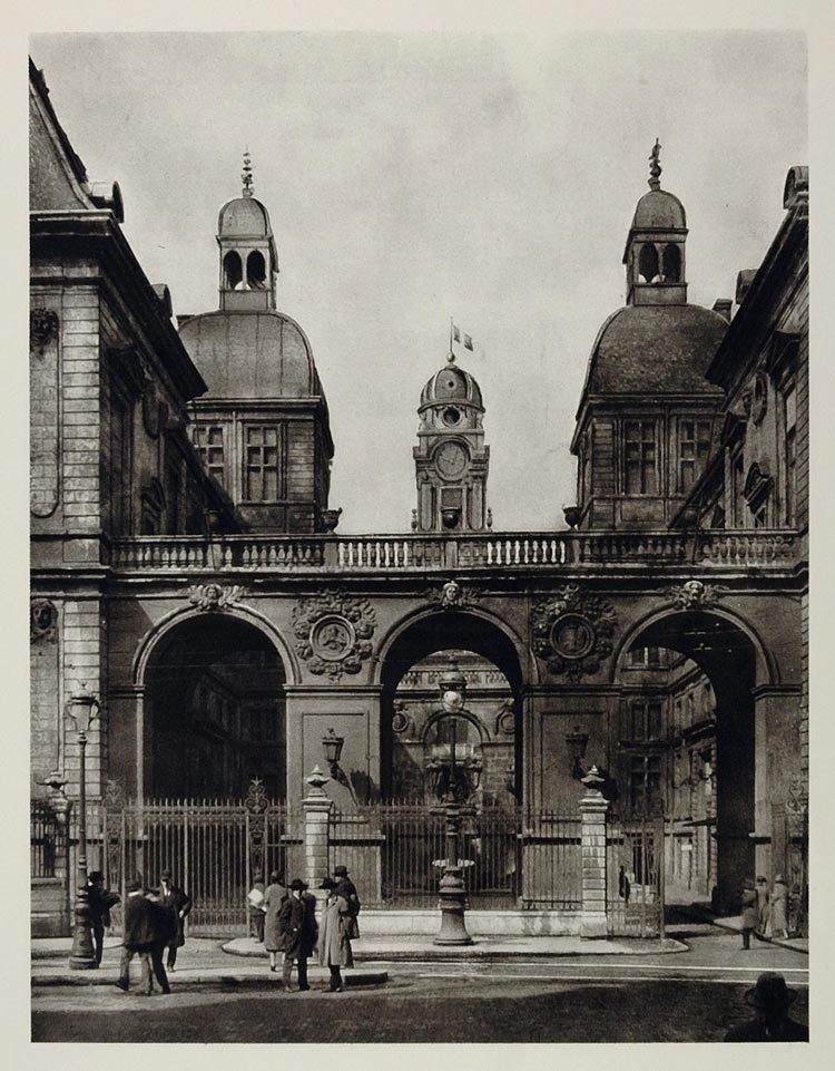 1927 Hotel de Ville Town Hall Rathaus Lyon France Print - ORIGINAL PHOTOGRAVURE
