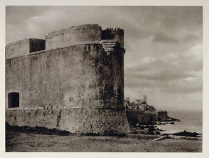 1927 Fort Carre Antibes French Riviera Mediterranean - ORIGINAL PHOTOGRAVURE