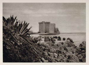 1927 Fort Ile Saint Honorat Lerin Island French Riviera - ORIGINAL PHOTOGRAVURE