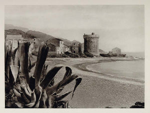 1927 Genoese Tower Bastia Corsica France Mediterranean - ORIGINAL PHOTOGRAVURE