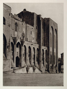 1927 Palais des Papes Papal Palace Popes Avignon France - ORIGINAL PHOTOGRAVURE