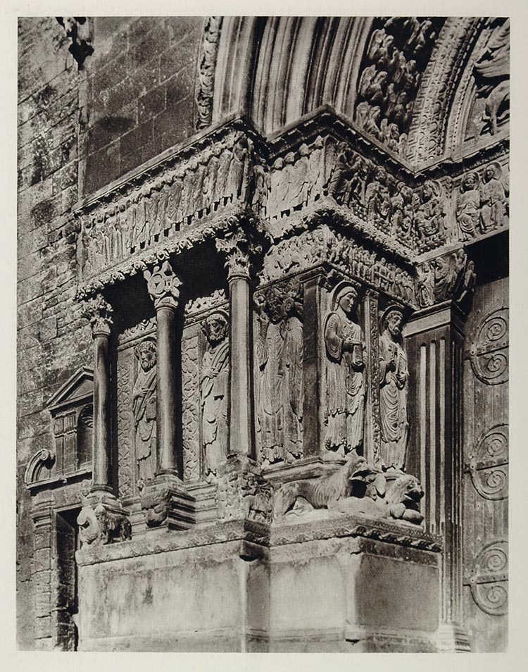 1927 Portal Eglise Saint Trophime Church Arles France - ORIGINAL PHOTOGRAVURE