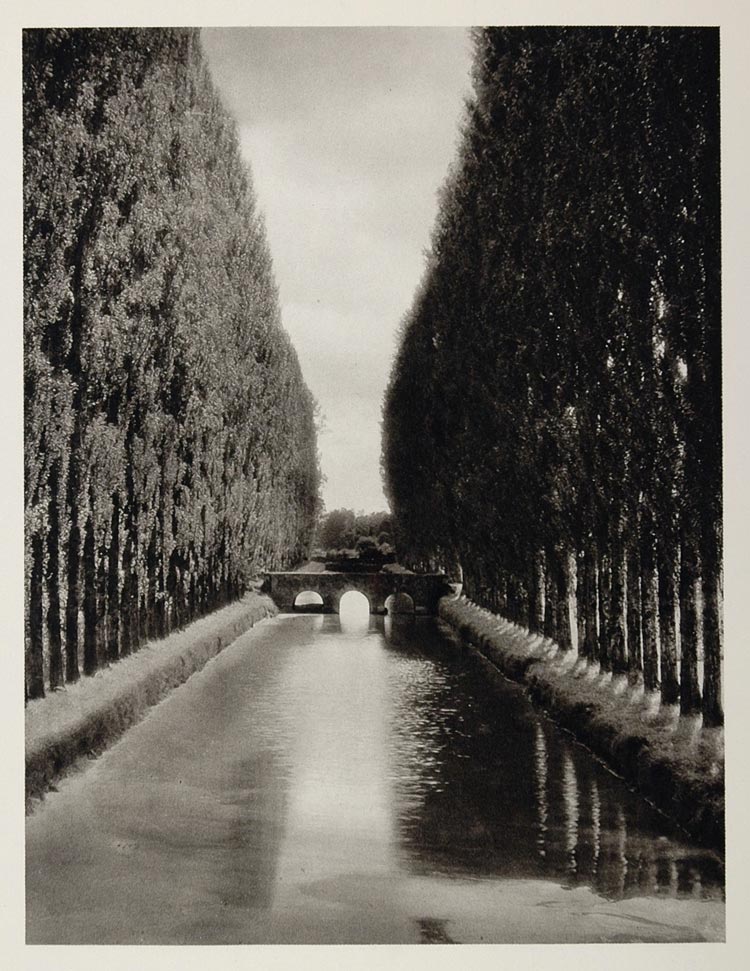 1927 Canal Kanal Cerons France Print Martin Hurlimann - ORIGINAL PHOTOGRAVURE