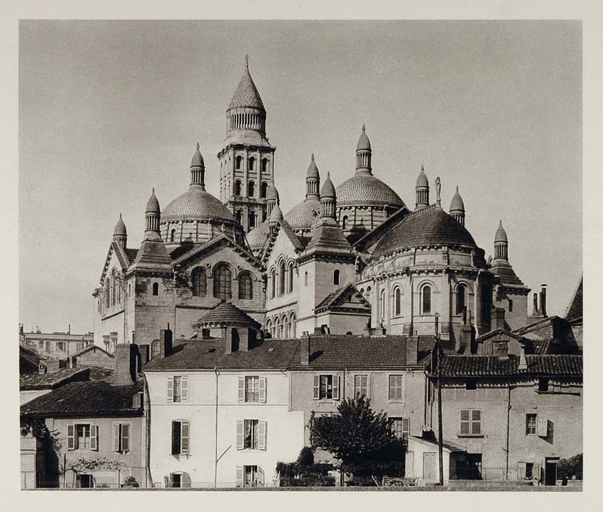 1927 Cathedral Cathedrale Saint-Front Perigueux France - ORIGINAL PHOTOGRAVURE