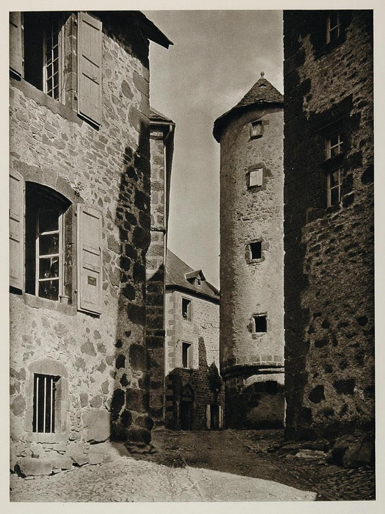 1927 Salers France French Village Photogravure Print - ORIGINAL PHOTOGRAVURE