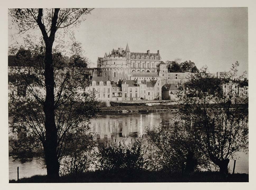 1927 Chateau d'Amboise Amboise Loire River France - ORIGINAL PHOTOGRAVURE