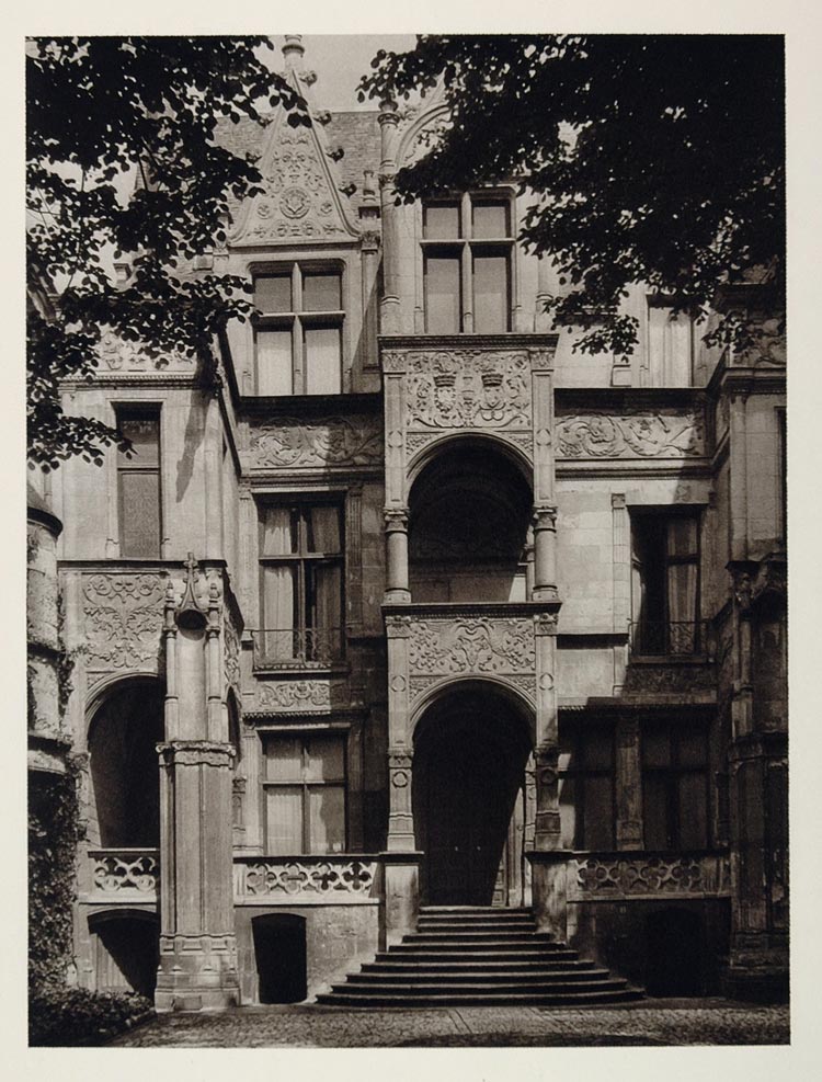 1927 Hotel Gouin Tours Italian Renaissance Mansion - ORIGINAL PHOTOGRAVURE