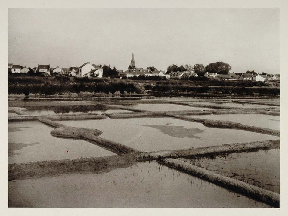 1927 Salt Pond Flat Marais Salants Bourg-de-Baz France - ORIGINAL PHOTOGRAVURE