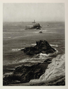 1927 Pointe du Raz Rock Brittany France Atlantic Ocean - ORIGINAL PHOTOGRAVURE