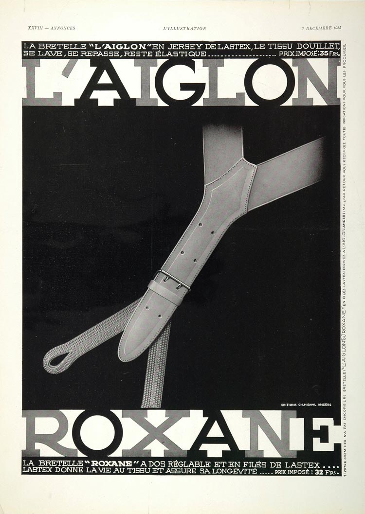 1935 French B/W Ad L'Aiglon Suspenders Braces Men SET - ORIGINAL ADVERTISING
