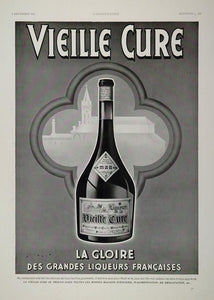 1937 Vintage French Print Ad Vielle Cure Liqueur Bottle - ORIGINAL ADVERTISING