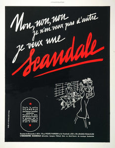 1938 Vintage French Ad Scandale Lingerie Underwear Lady - ORIGINAL ADVERTISING
