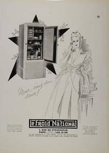 1946 Ad French Electric Refrigerator Froid National - ORIGINAL ADVERTISING