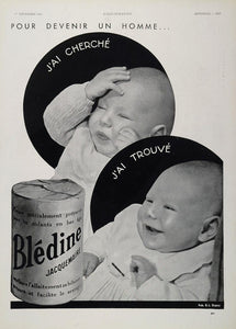 1934 French Ad Bledine Jacquemaire Infant Baby Formula - ORIGINAL ADVERTISING