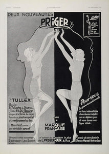 1934 French Ad Preger Lingerie Girdle Corset Risque - ORIGINAL ADVERTISING