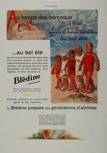 1930 French Ad Bledine Formula Baby Bassinet Children - ORIGINAL ADVERTISING