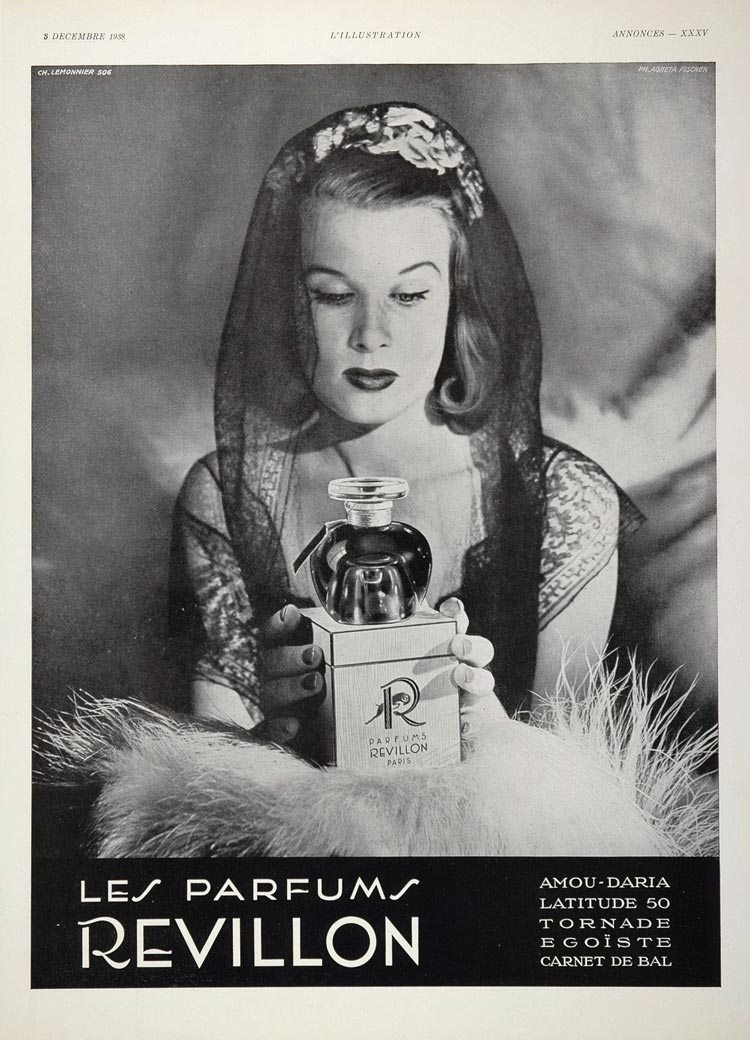 1938 Original French Ad Revillon Parfum Perfume Bottle - ORIGINAL ADVERTISING