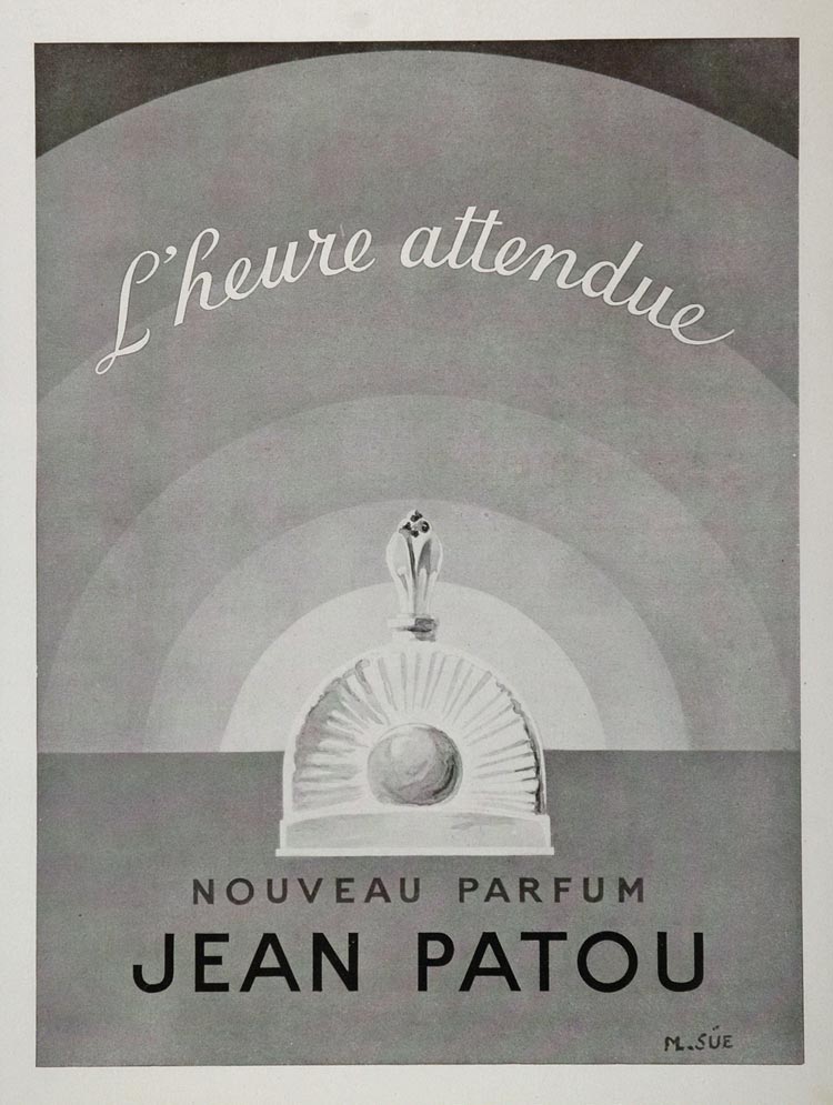 1948 French Ad L'heure Attendue Perfume Jean Patou Scents Beauty Artist M. Sue