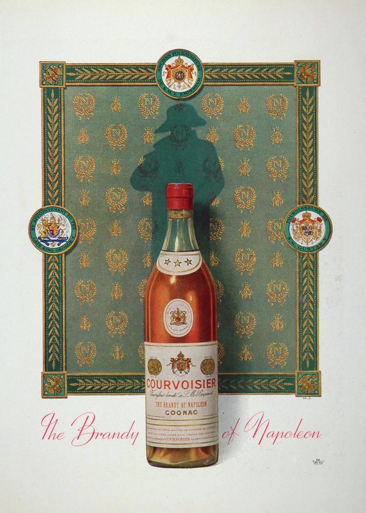 1948 Ad Courvoisier Cognac Brandy Napoleon C. Lemmel - ORIGINAL ADVERTISING