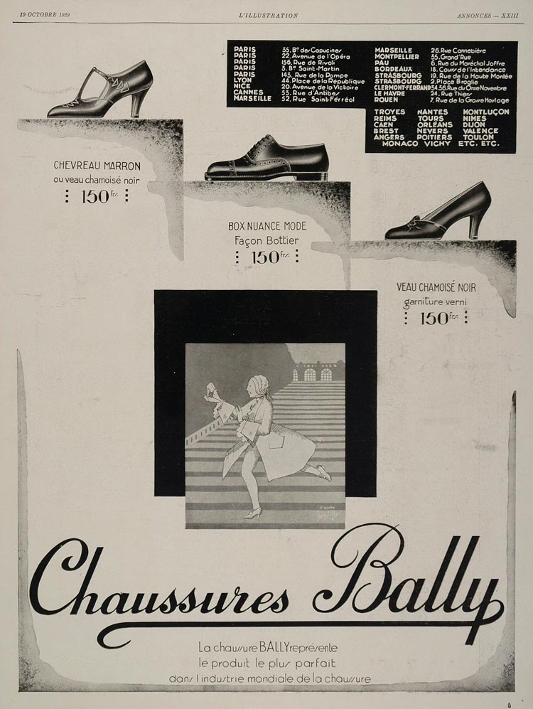 1929 Ad French Bally Shoes Chaussures Ladies Fashion - ORIGINAL FRENCH ...