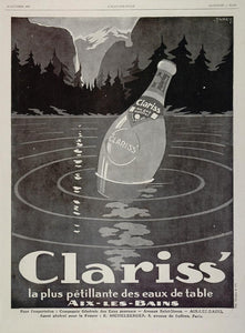 1928 French Ad Clariss Sparkling Water Eaux Gaz Farcy - ORIGINAL FRENCH