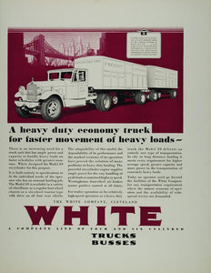 1930 Color Ad White Trucks Model 59 Eastern Van Lines - ORIGINAL ADVERTISING FT1