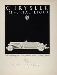 1931 Ad Chrysler Imperial Eight Roadster Automobile Car - ORIGINAL FT1