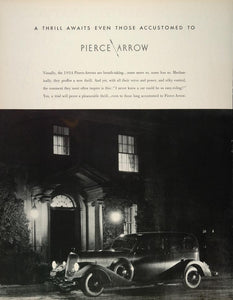 1934 Print Ad Pierce Arrow Vintage Automobile Car Auto - ORIGINAL FT1