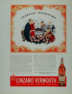 1934 Ad Italian Cinzano Vermouth Soldier Outdoor Cafe - ORIGINAL ADVERTISING FT1