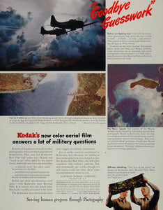 1944 Ad Kodak Color Aerial Film Buka Munda Airfield WW2 - ORIGINAL FT2