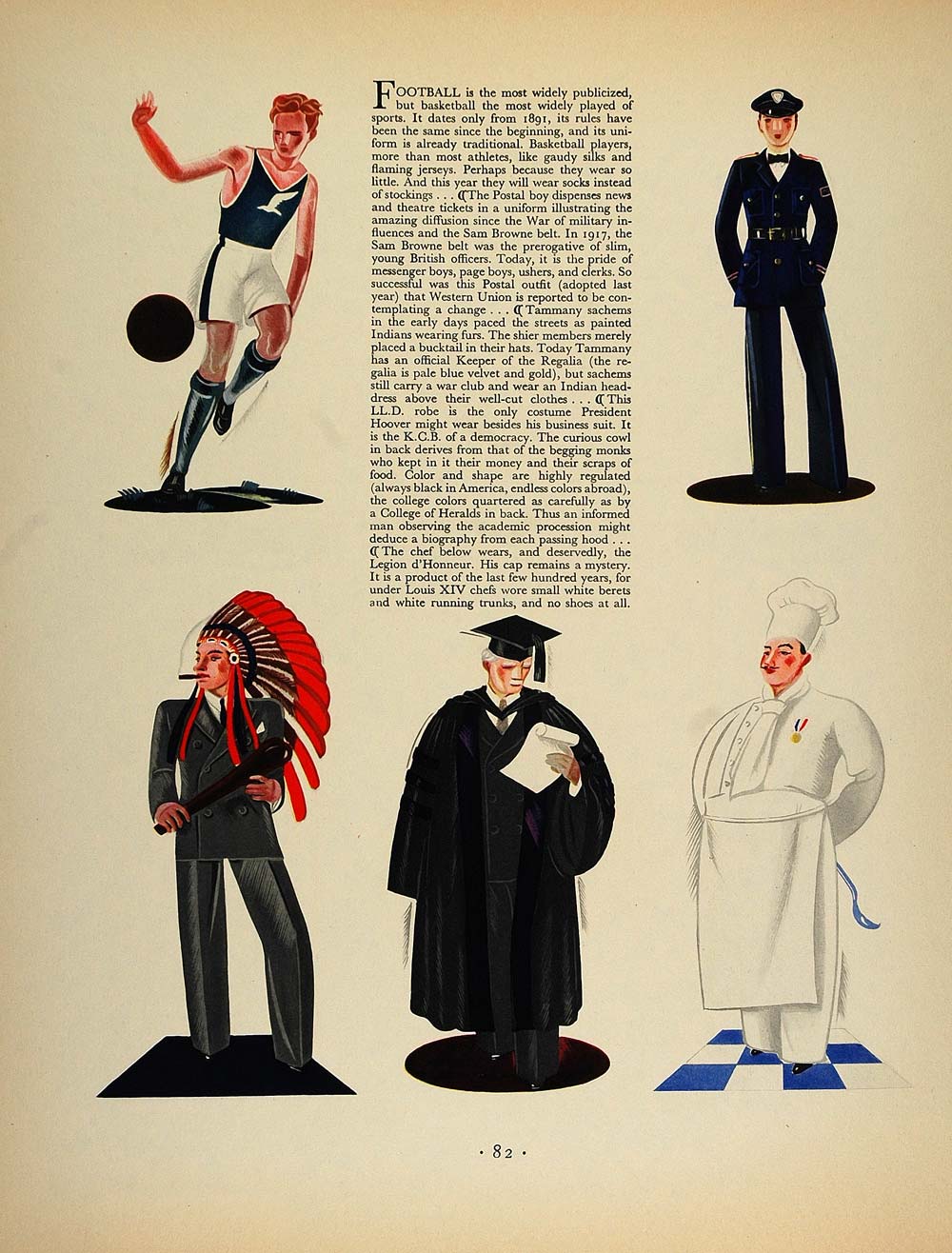 1931 Article Uniform Costume Chef Pilot Policeman Judge - ORIGINAL FT3